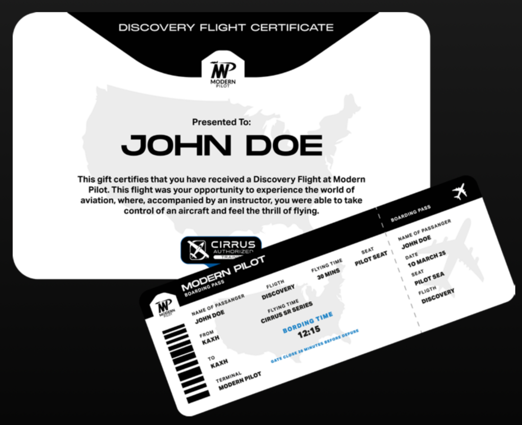 Discovery Flight Certificate